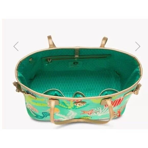 Spartina 449 GOLDEN MERMAID JETSETTER TOTE Work Shoulder BAG Purse STARFISH NWT - Picture 3 of 4